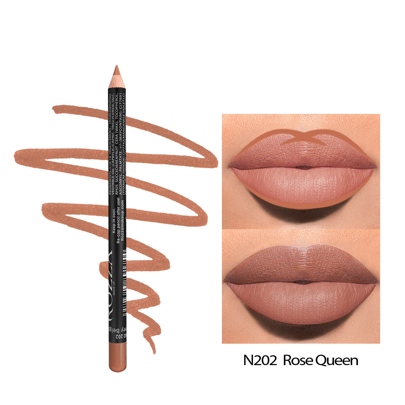 JMT-235338 Matte Finish Long-Lasting Wood Lip Liner - 24-Hour Water-Resistant Color