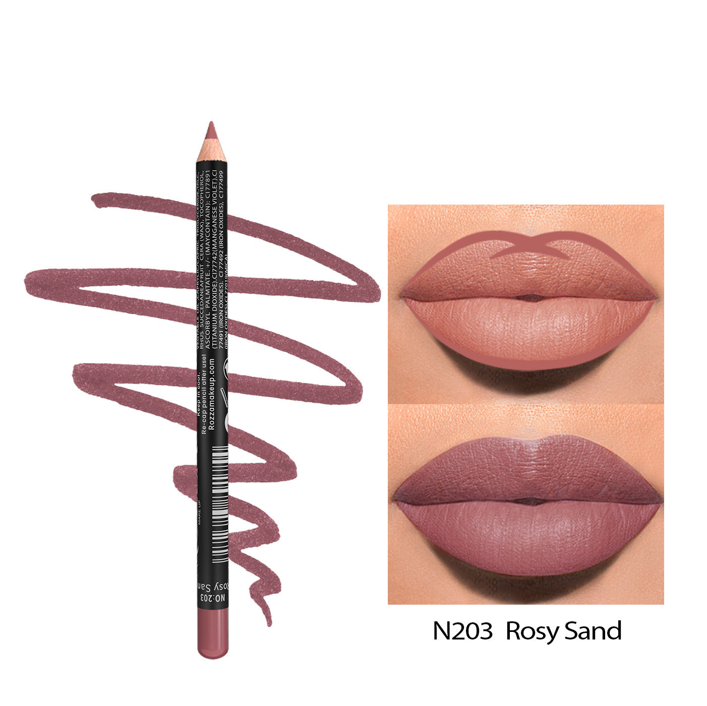 JMT-235338 Matte Finish Long-Lasting Wood Lip Liner - 24-Hour Water-Resistant Color