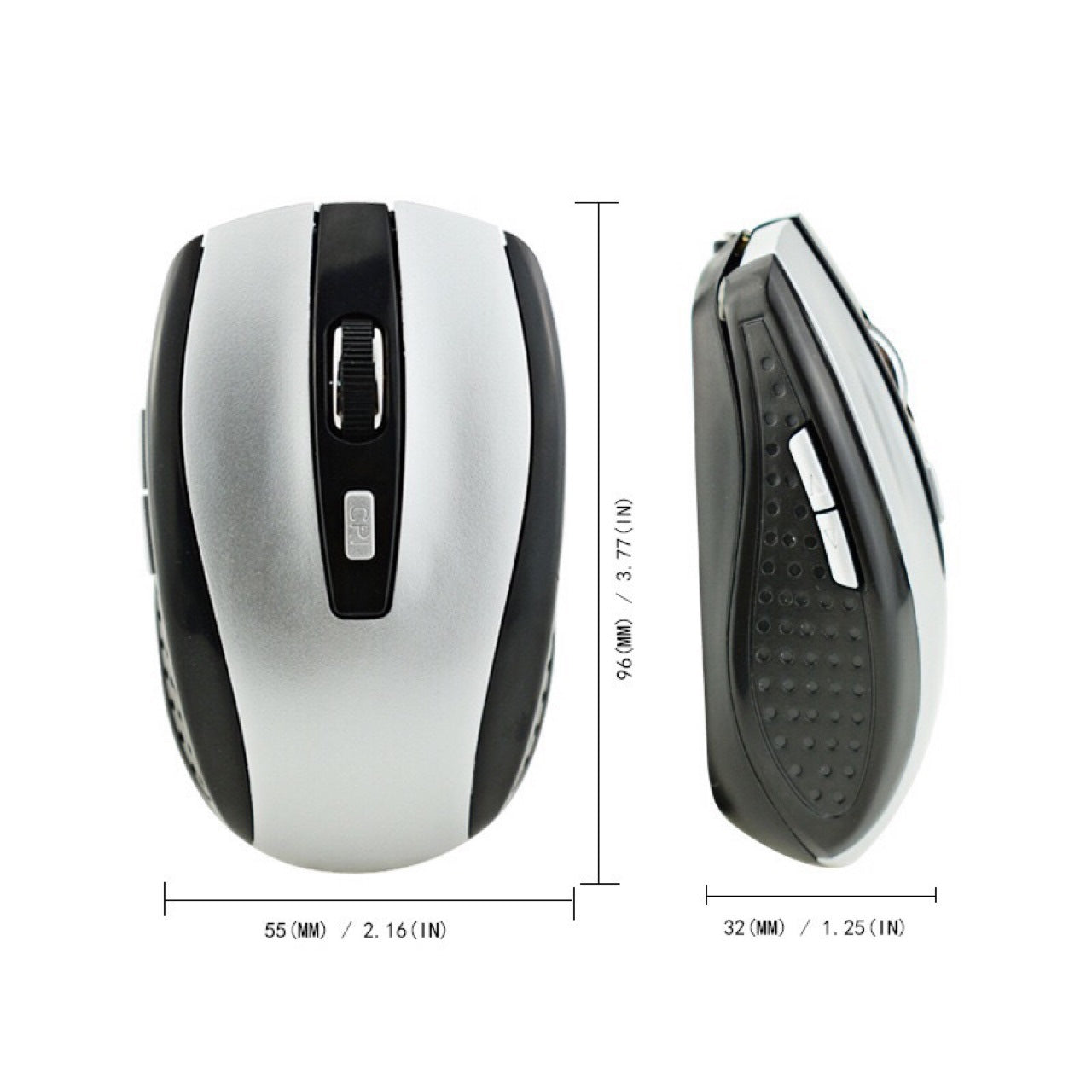 JMT-235402 2.4GHz Wireless Optical Mouse - Ergonomic Design, Adjustable DPI, 6 Buttons, Portable and Lightweight