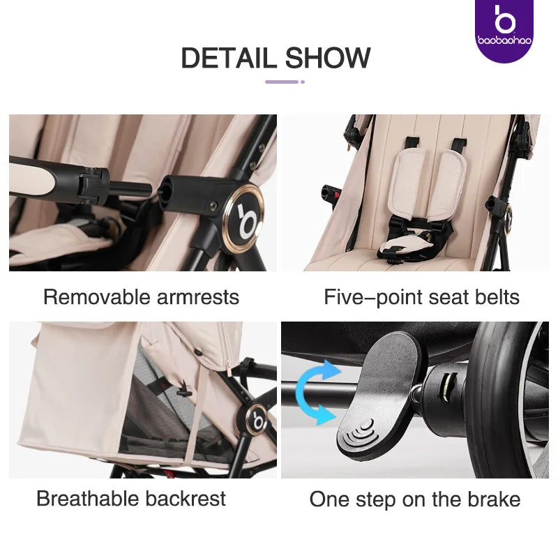 JMT-235402 Compact 360-Degree Foldable Stroller Travel System for Kids and Luggage