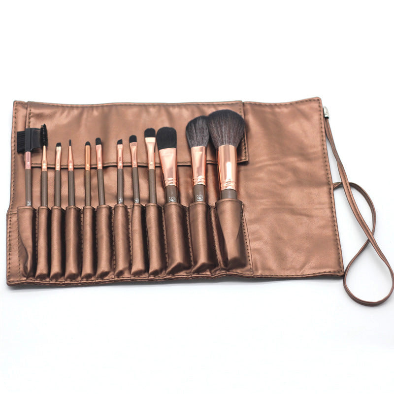 JMT-235658 Multi-Function Synthetic Fiber Makeup Brush Set with PU Bag - 16cm Length