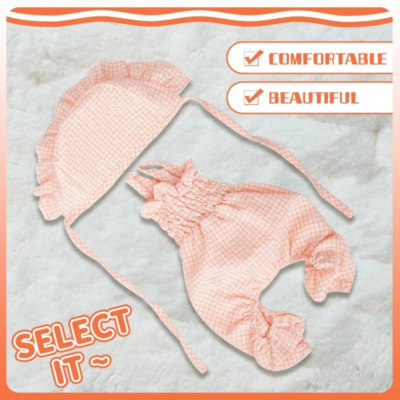 JMT-235850 Stylish Orange Jumpsuit for Dogs with Matching Hat - Ideal Summer Outfit for Puppies, Cats, Yorkies, and Chihuahuas