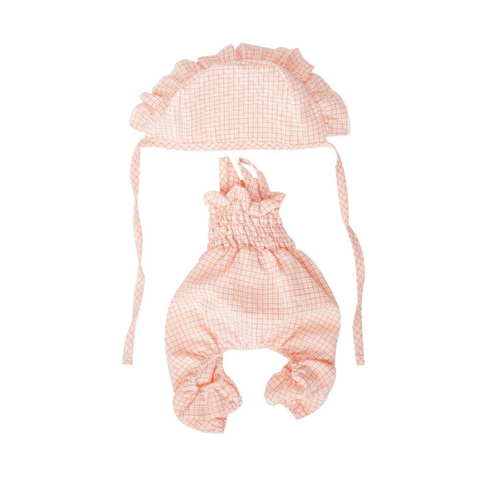 JMT-235850 Stylish Orange Jumpsuit for Dogs with Matching Hat - Ideal Summer Outfit for Puppies, Cats, Yorkies, and Chihuahuas