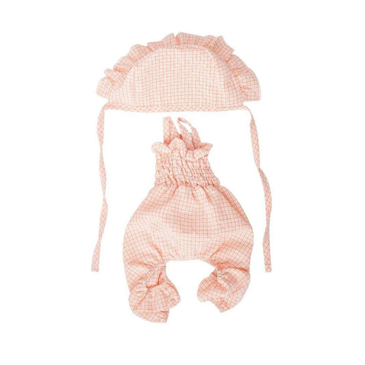 JMT-235850 Stylish Orange Jumpsuit for Dogs with Matching Hat - Ideal Summer Outfit for Puppies, Cats, Yorkies, and Chihuahuas