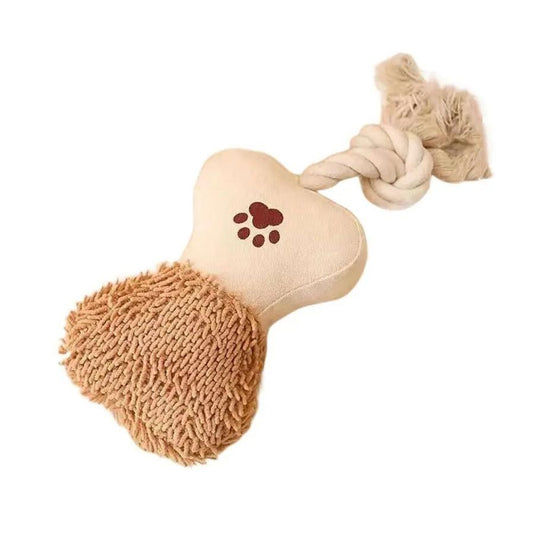 JMT-236042 Durable Cotton Rope Dog Toy for Teeth Cleaning and Training with Squeaker