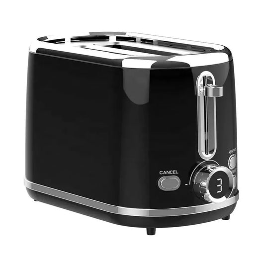 JMT-236170 900W Retro Digital 2-Slice Black Wide Toaster with Timer