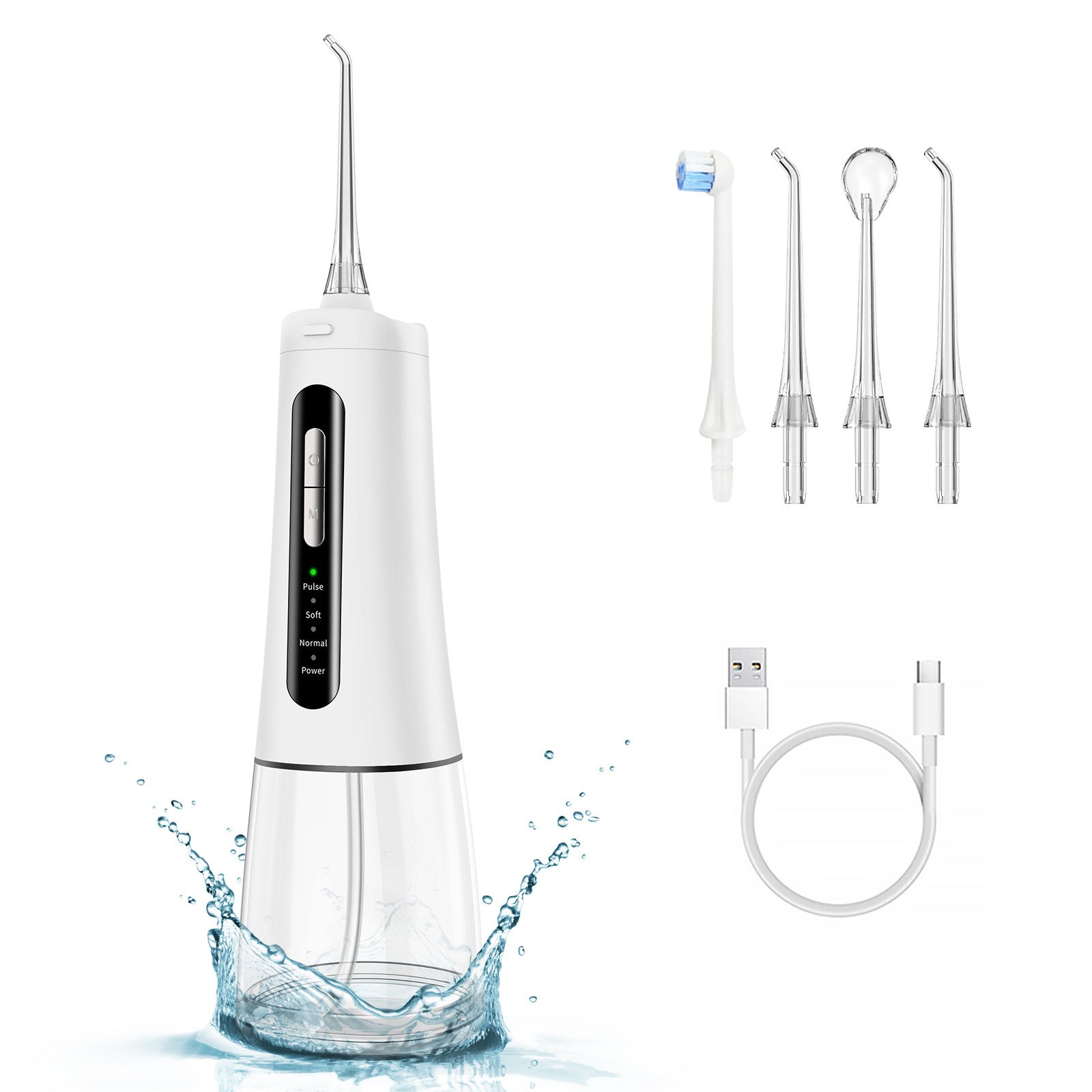 JMT-236362 Minimalist Rechargeable Oral Irrigator with 300ml Capacity and Replaceable Nozzles