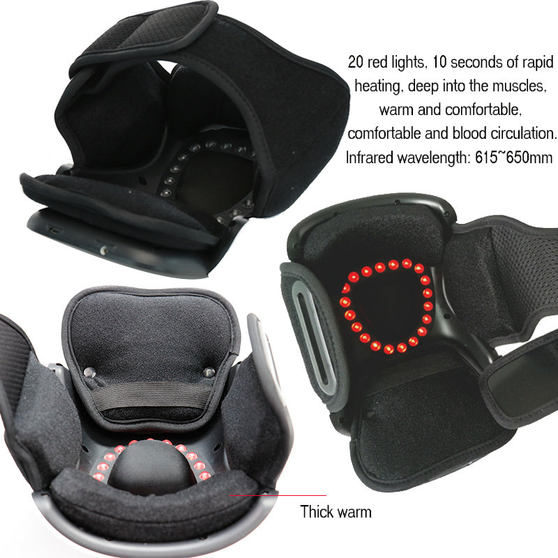 JMT-236618 Knee Massager with Vibration and Heat Therapy – Adjustable Temperature Control, White Knee Pad