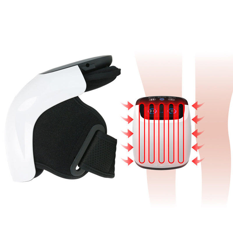 JMT-236618 Knee Massager with Vibration and Heat Therapy – Adjustable Temperature Control, White Knee Pad