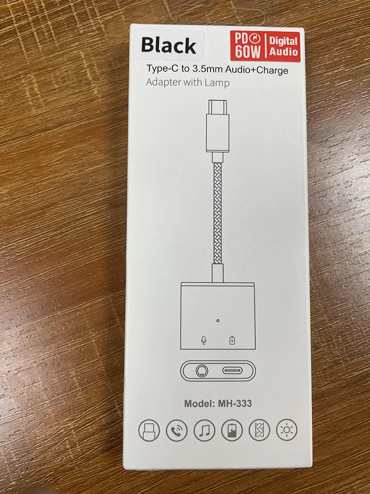 JMT-236874 USB-C to 3.5mm Audio Adapter with Charging - Compatible for iPhone 15/15 Pro
