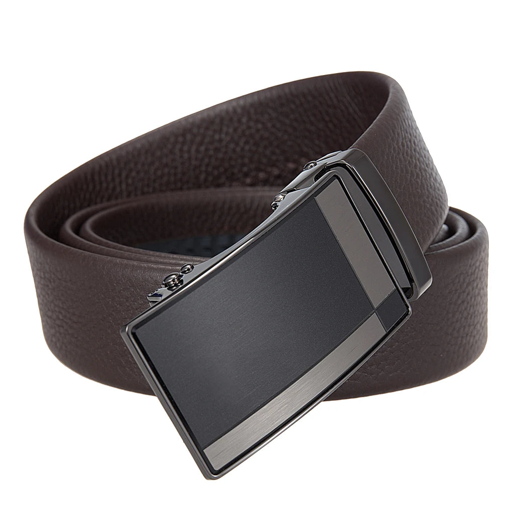JMT-237130 Men's First Layer Cowhide Leather Automatic Buckle Belt - Model LY36-25638-5
