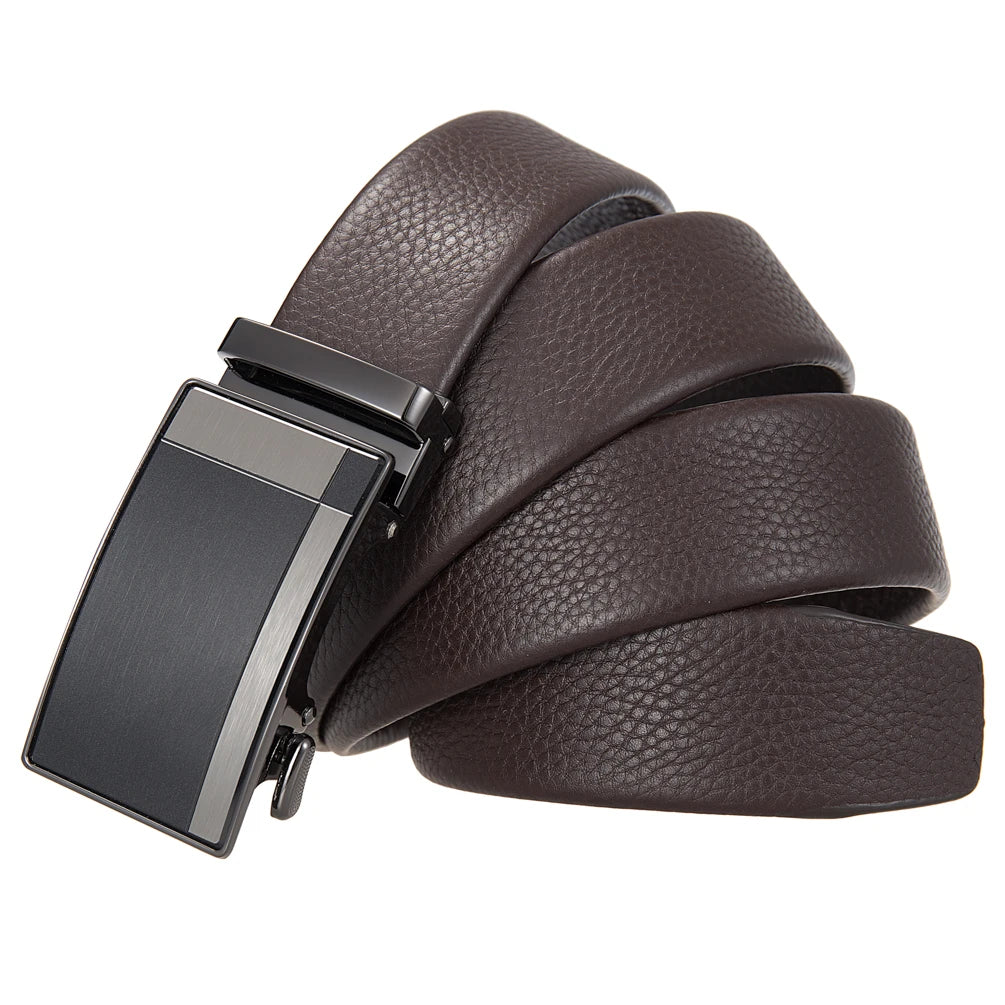 JMT-237130 Men's First Layer Cowhide Leather Automatic Buckle Belt - Model LY36-25638-5