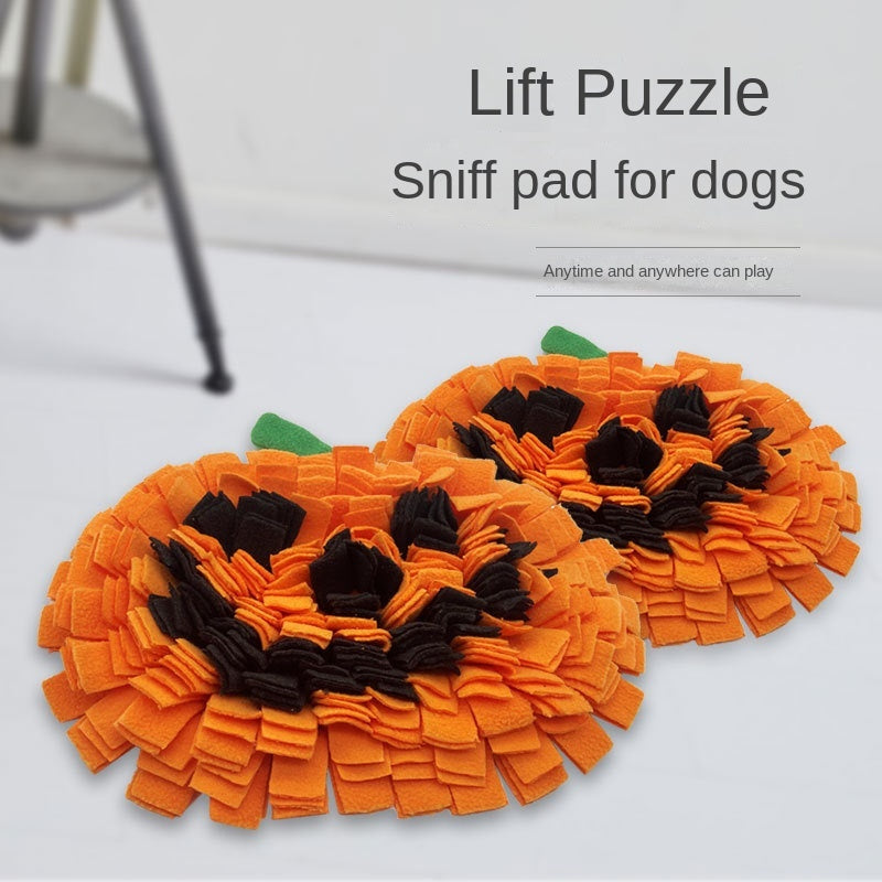 JMT-237194 Festive Pumpkin Sniffing Mat for Dogs - Anti-Choking Slow Feed Training Toy