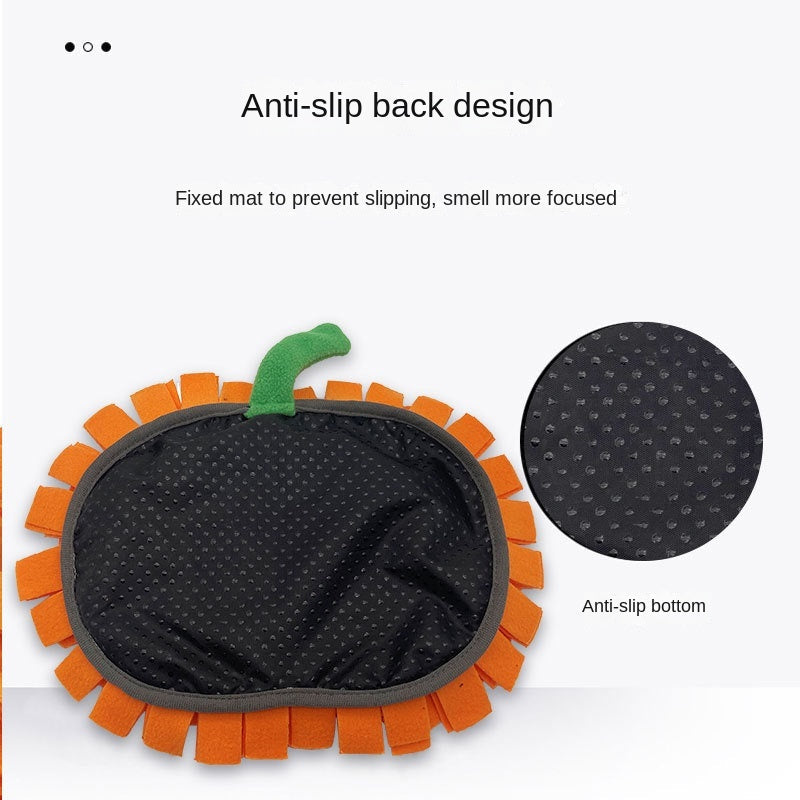 JMT-237194 Festive Pumpkin Sniffing Mat for Dogs - Anti-Choking Slow Feed Training Toy