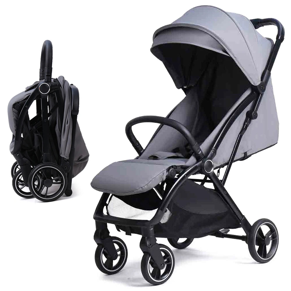 JMT-237386 3-in-1 Luxury Compact Baby Stroller with Gravity Auto-Folding Design