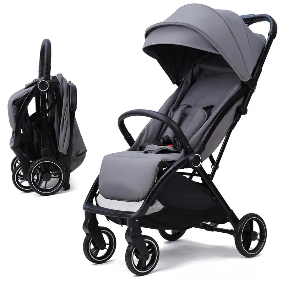 JMT-237386 3-in-1 Luxury Compact Baby Stroller with Gravity Auto-Folding Design