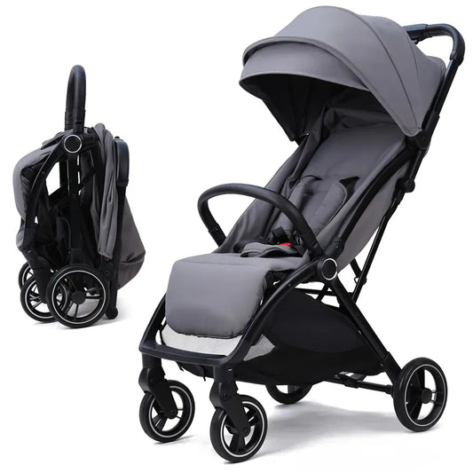 JMT-237386 3-in-1 Luxury Compact Baby Stroller with Gravity Auto-Folding Design