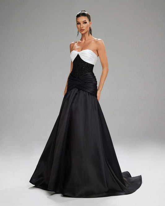 JMT-237450 Elegant Black Evening Dress for Women - Sophisticated Style for Special Occasions