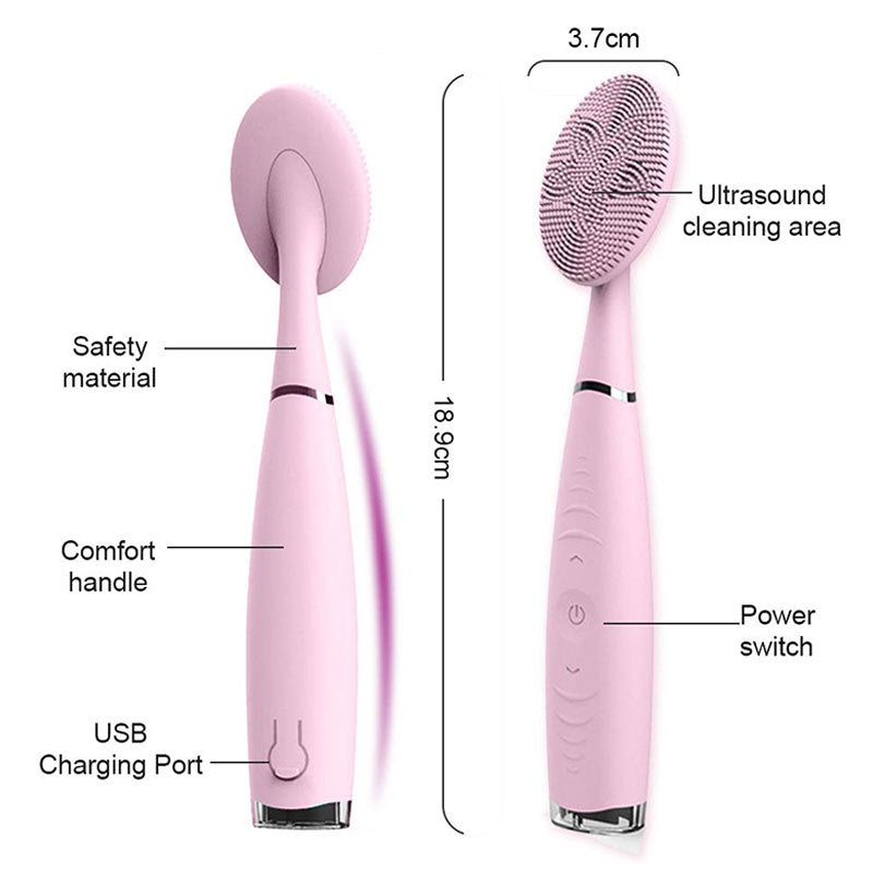 JMT-237514 Rechargeable Silicone Facial Cleansing Device with Deep Cleaning Vibration Technology, Waterproof Design, and Comfortable Grip