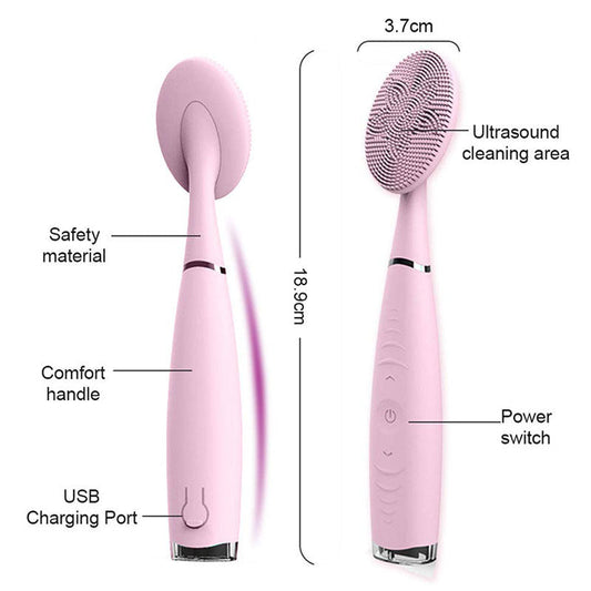 JMT-237514 Rechargeable Silicone Facial Cleansing Device with Deep Cleaning Vibration Technology, Waterproof Design, and Comfortable Grip