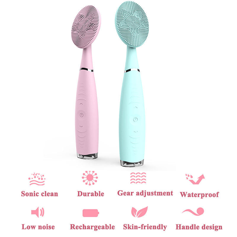 JMT-237514 Rechargeable Silicone Facial Cleansing Device with Deep Cleaning Vibration Technology, Waterproof Design, and Comfortable Grip