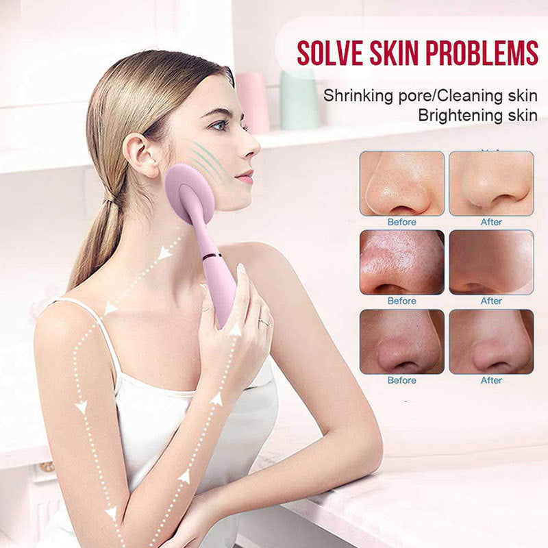 JMT-237514 Rechargeable Silicone Facial Cleansing Device with Deep Cleaning Vibration Technology, Waterproof Design, and Comfortable Grip