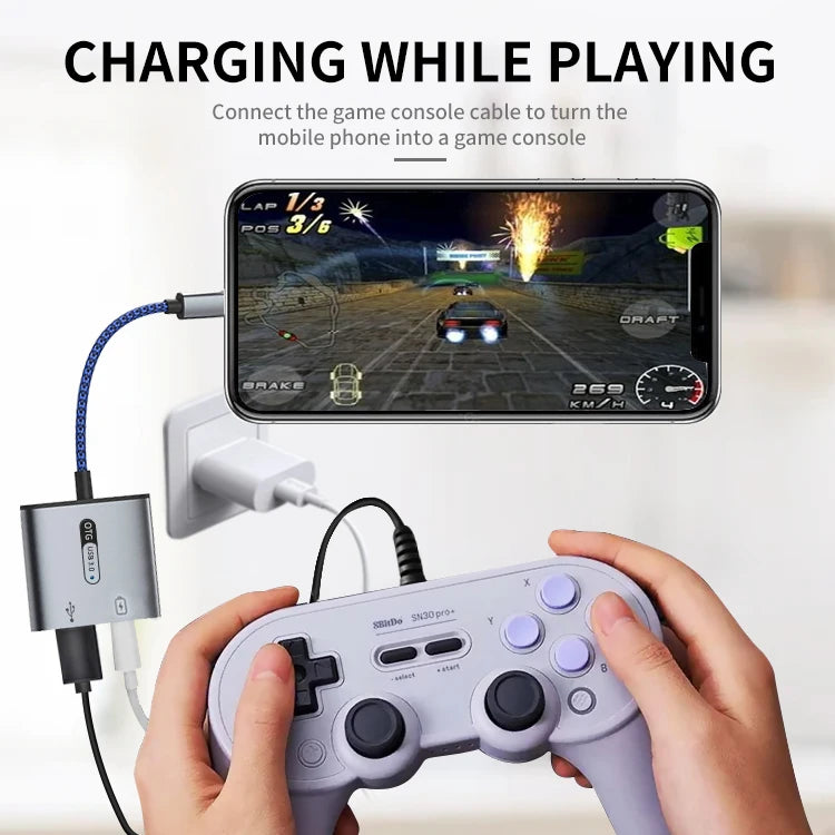 JMT-238026 USB-C OTG Adapter with Charging Port for Android Devices - 2 in 1 Converter Cable