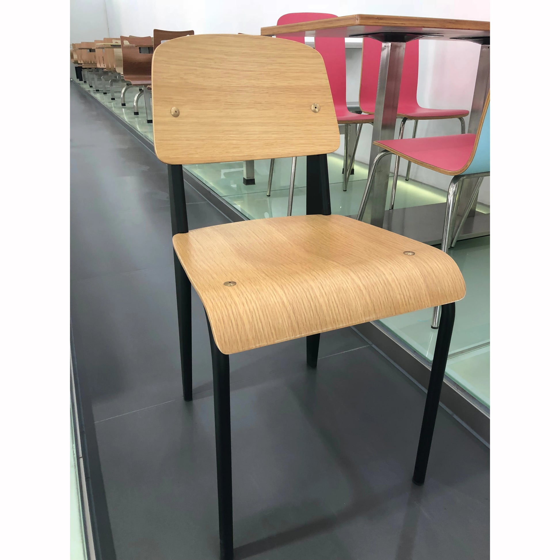 JMT-238282 Metal Frame Wooden Seat School Desk Chair HE-532 - Durable Design for Enhanced Comfort