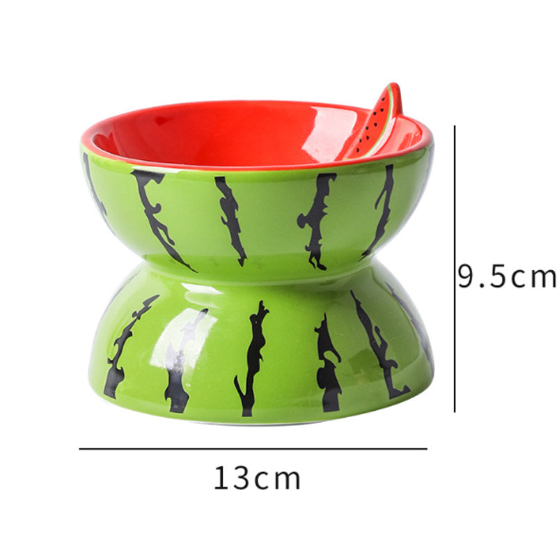 JMT-238346 Elevated Ceramic Cat Bowl with Tilted Design for Comfortable Feeding - Ideal for Cats and Small Dogs