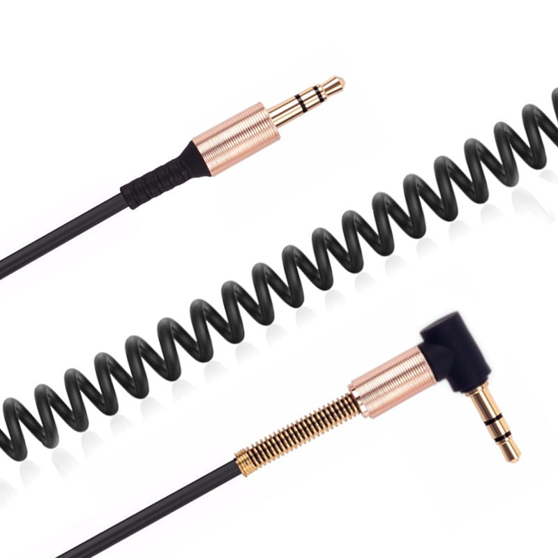 JMT-238858 Elbow 3.5mm Audio Cable - Gold-Plated, Copper Core, 1M Length (Black/White/Red)