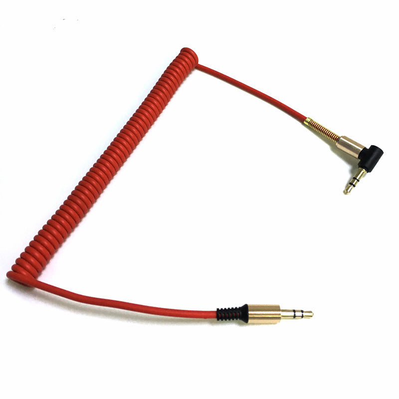JMT-238858 Elbow 3.5mm Audio Cable - Gold-Plated, Copper Core, 1M Length (Black/White/Red)