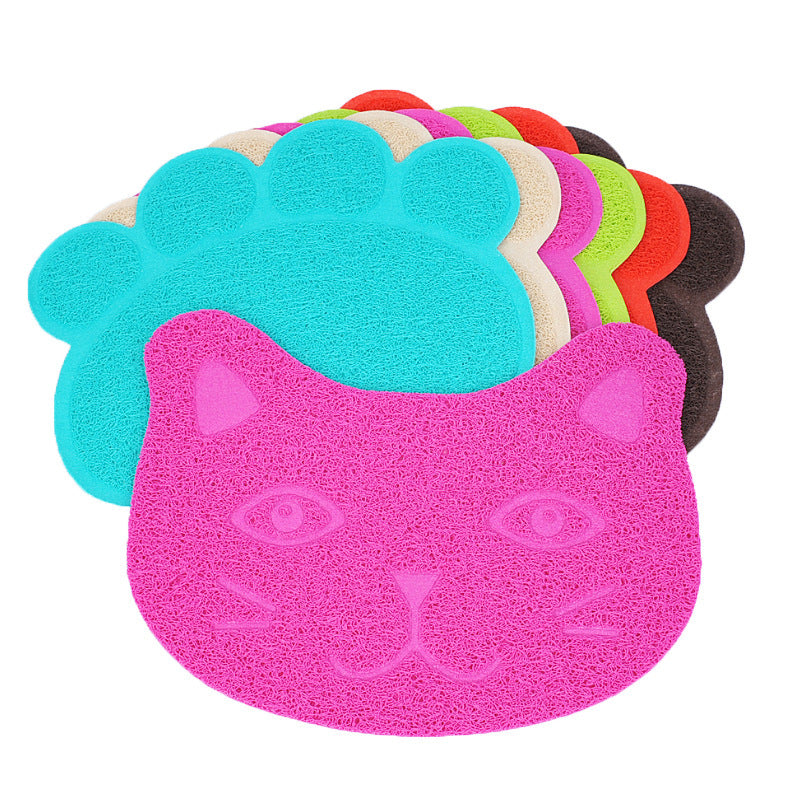 JMT-238986 PVC Cat Litter Mat with Paw Print Design - Non-Toxic and Waterproof, 30x40cm