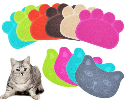 JMT-238986 PVC Cat Litter Mat with Paw Print Design - Non-Toxic and Waterproof, 30x40cm