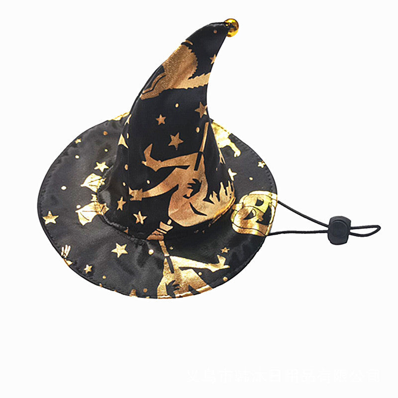 JMT-239306 Pet Halloween Wizard Cloak and Hat Set - Polyester Costume for Small to Large Pets