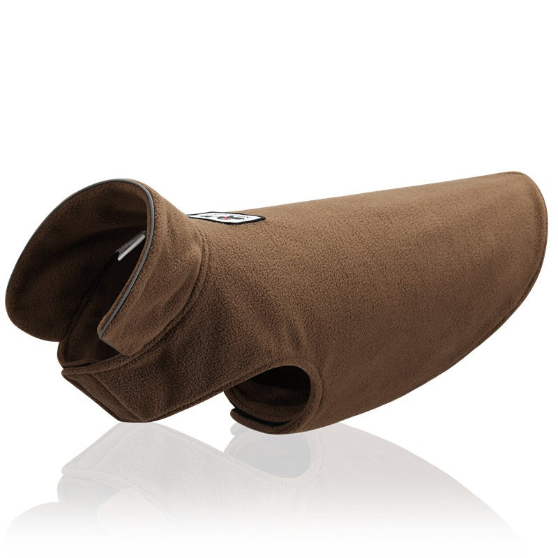 JMT-239434 Reversible Fleece Vest for Dogs - Warm Polar Fleece Clothing in Hemp Gray and Wine Red, Sizes XXS to XXXL