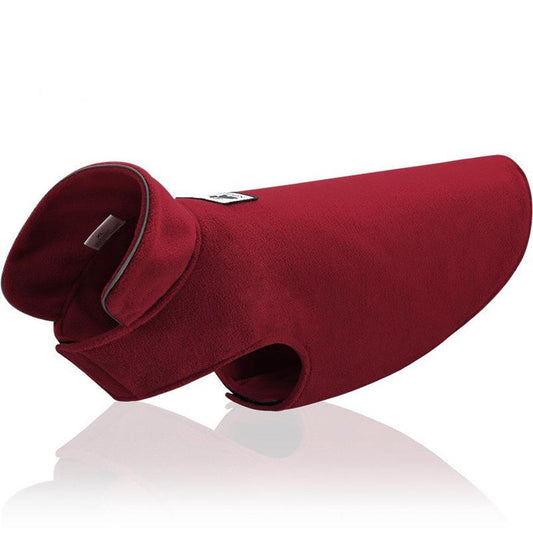 JMT-239434 Reversible Fleece Vest for Dogs - Warm Polar Fleece Clothing in Hemp Gray and Wine Red, Sizes XXS to XXXL