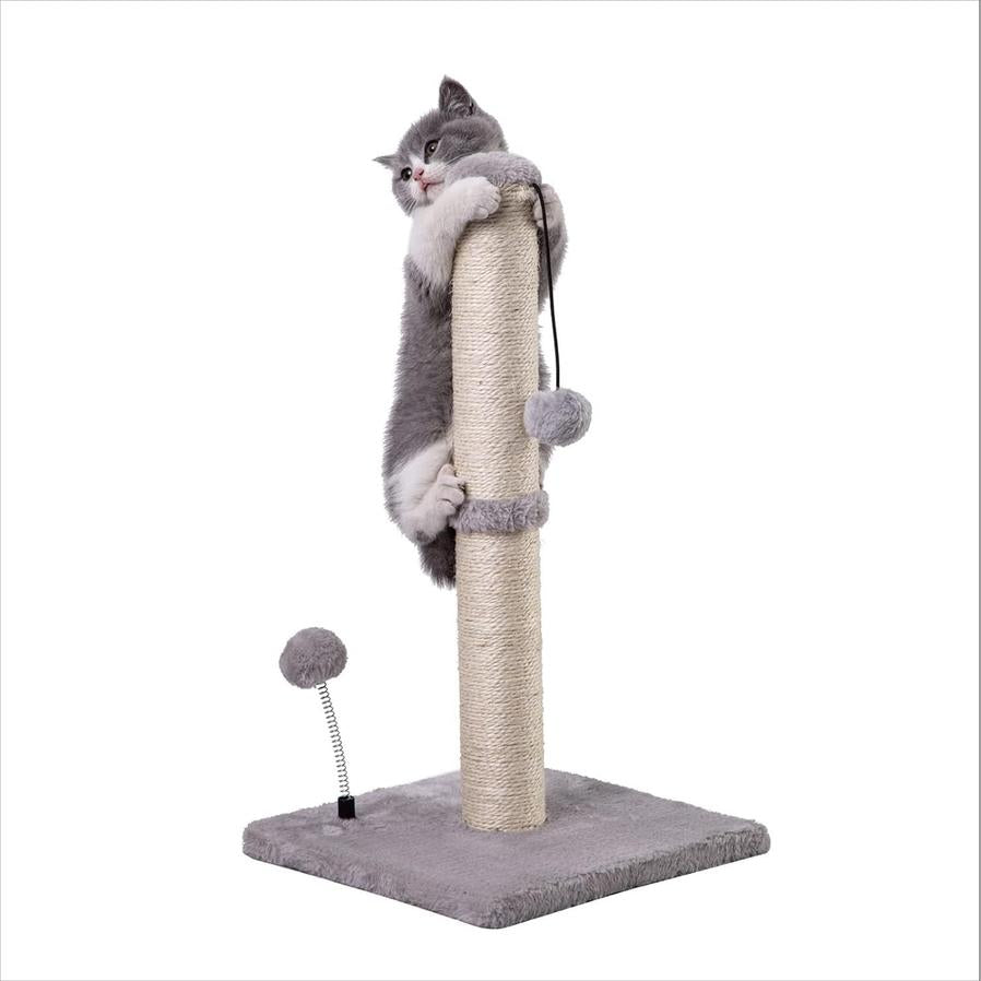 JMT-239498 Premium Sisal Cat Scratching Post with Hanging Ball for Kittens and Small Cats