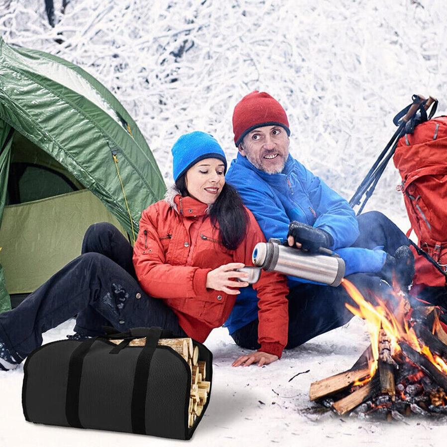 JMT-239562 Durable Canvas Firewood Log Carrier with Reinforced Straps for Easy Transport