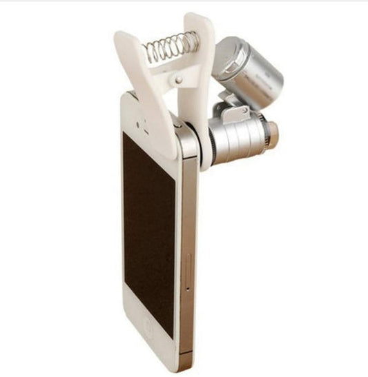 JMT-239690 60X Universal Mobile Phone Microscope Lens with LED Light and UV Currency Detector for iPhone Models