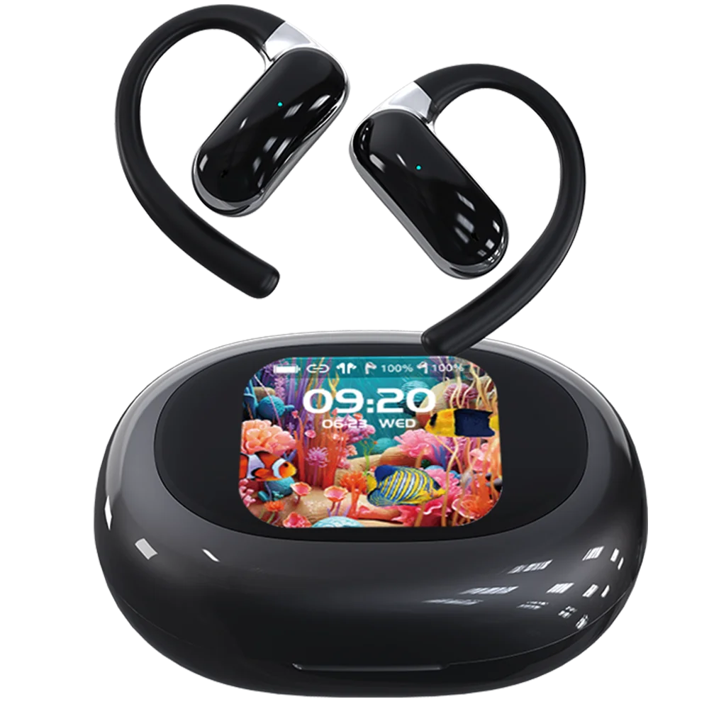 JMT-239690 A16 Pro Sport Earbuds with LCD Touch Screen and Long Battery Life, Semi-In-Ear and Open-Ear Design