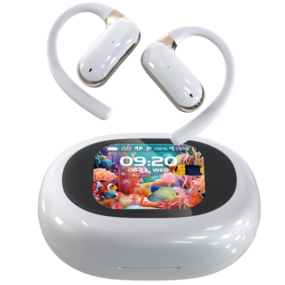 JMT-239690 A16 Pro Sport Earbuds with LCD Touch Screen and Long Battery Life, Semi-In-Ear and Open-Ear Design