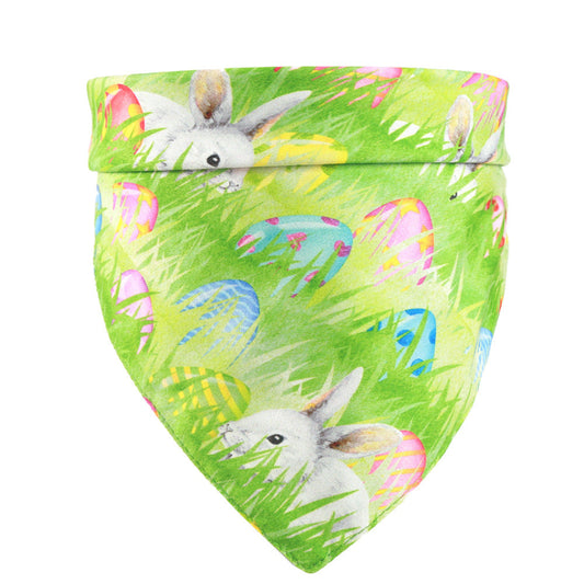 JMT-240586 Easter Bunny and Egg Scarf Pet Accessory for Dogs and Cats – Multi-Pattern Saliva Towel