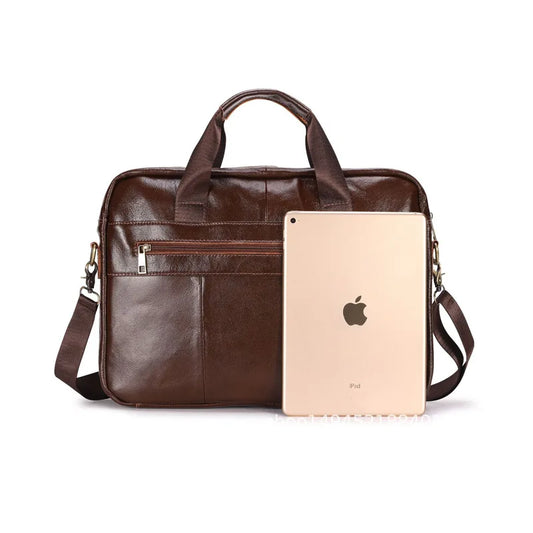 JMT-240650 Vintage Leather Briefcase for Men - Waterproof Office Handbag with Custom Logo Design