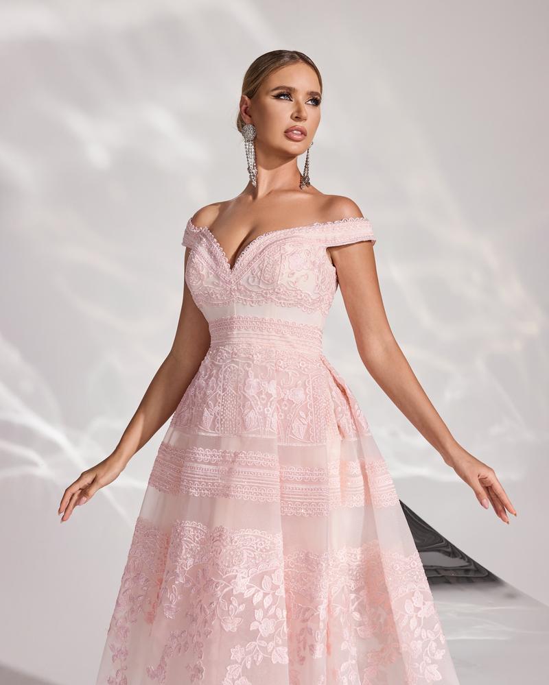 JMT-240906 Elegant Pink Evening Dress with Subtle Detailing - SH0166