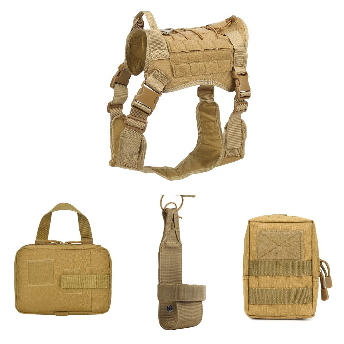 JMT-241162 Camouflage Tactical Training Vest for Large Dogs - Durable Nylon Pet Apparel