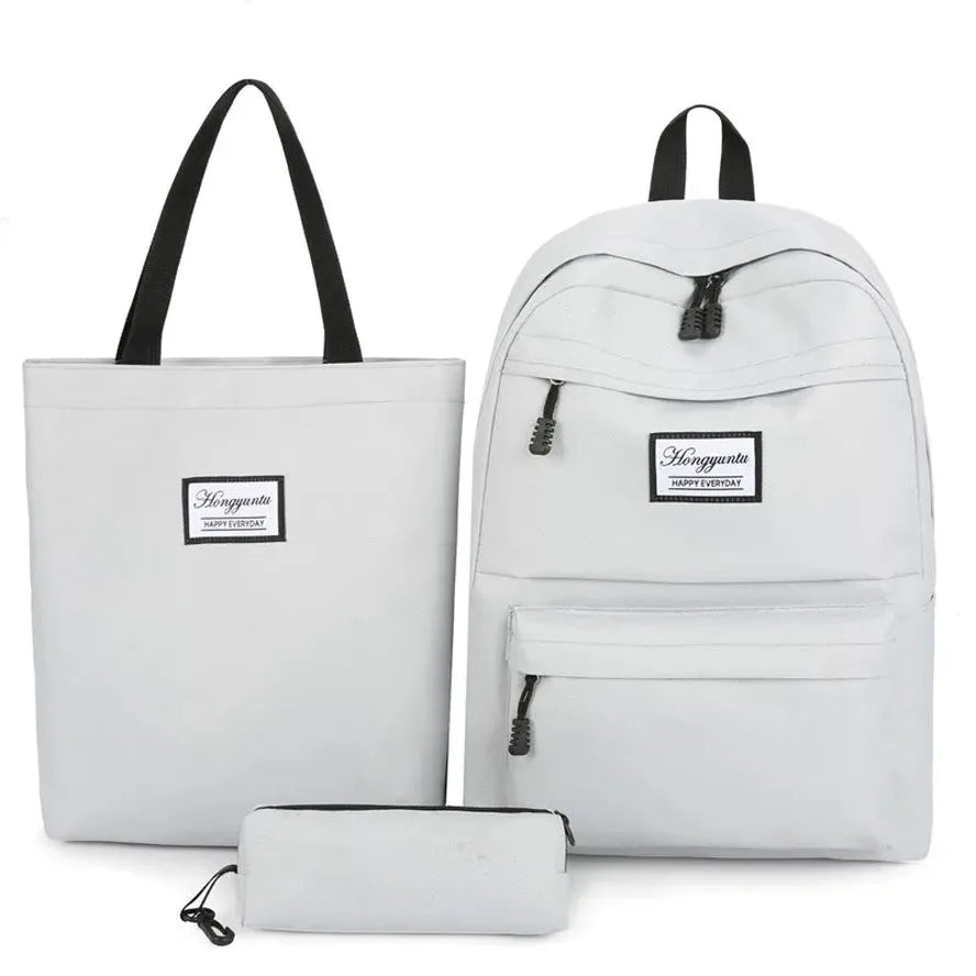 JMT-241226 Large Capacity Girls' Canvas Backpack Set - 4 Pieces, Suitable for Daily and School Use, Fits Up to 15.6-inch Laptop, Multiple Colours Available