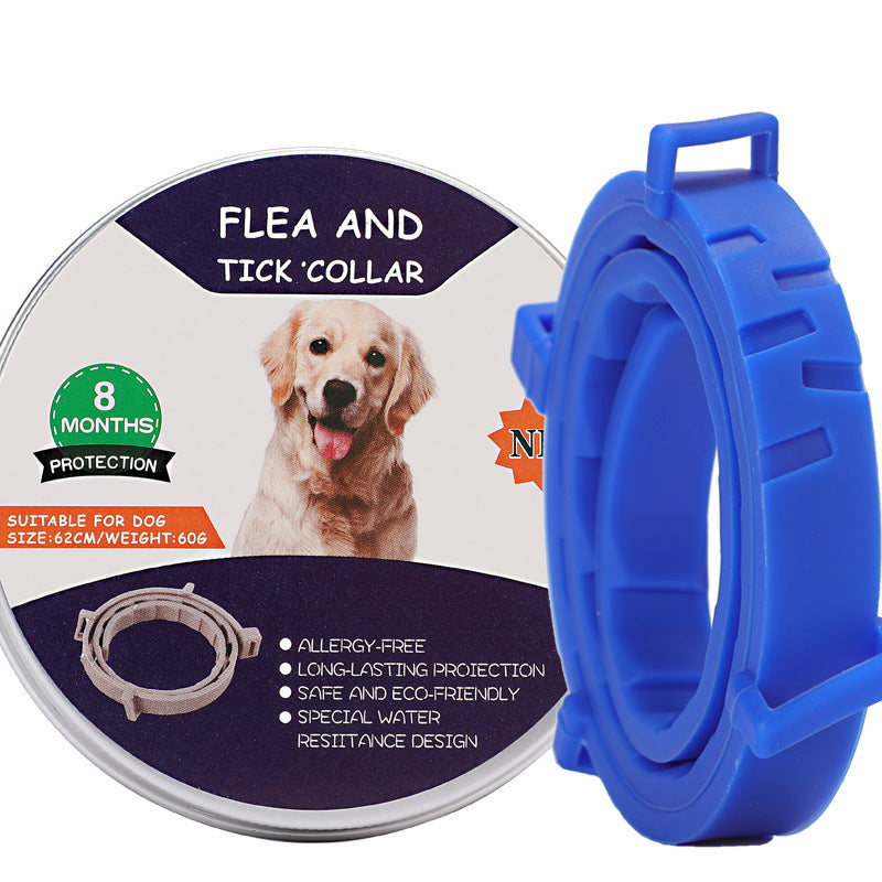 JMT-241482 Dog Mosquito Repellent Collar, Insect-Proof Silicone Design, Four Seasons Use, Blue Color