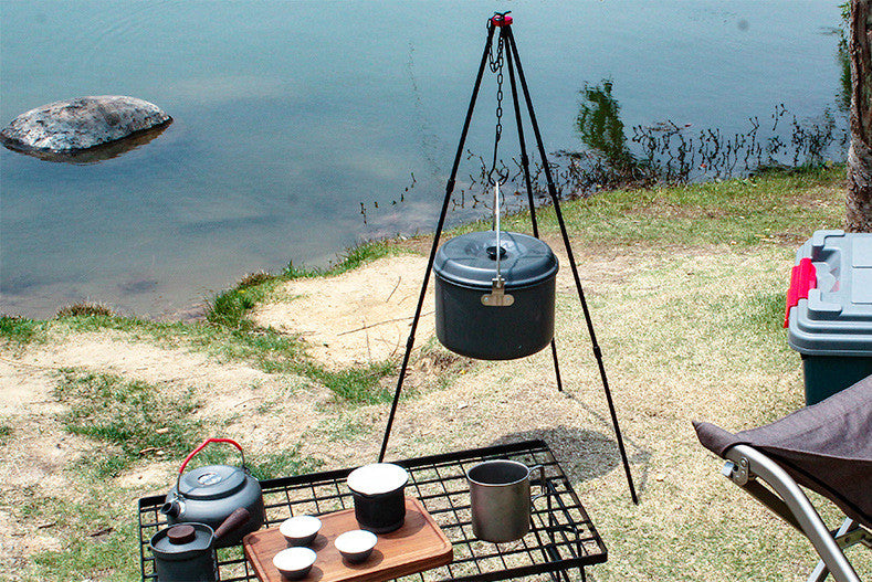 JMT-241674 Portable Camping Tripod Cooking Pot for Outdoor Survival Adventures