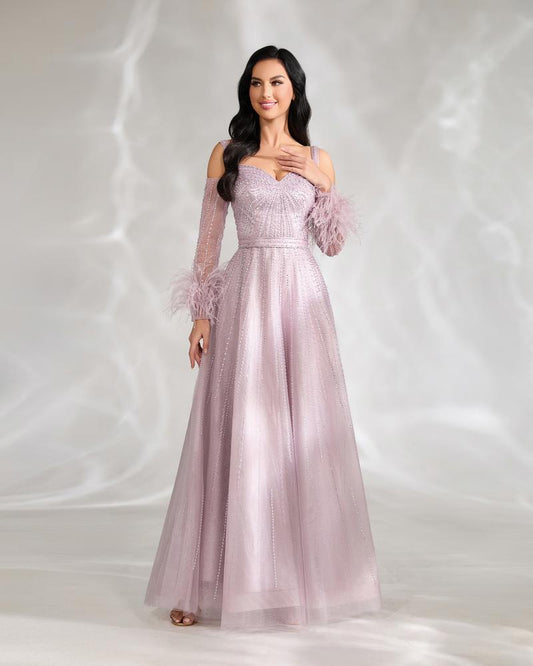 JMT-242058 Elegant Purple Evening Gown for Women - Perfect for Formal Events and Special Occasions