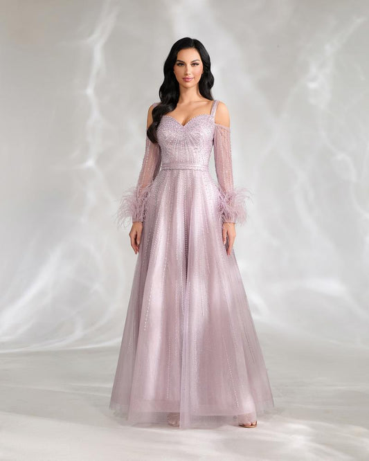 JMT-242058 Elegant Purple Evening Gown for Women - Perfect for Formal Events and Special Occasions